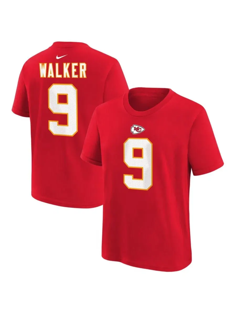 Футболка с длинным рукавом Kenneth Walker III Red Kansas City Chiefs Name & Number Nike