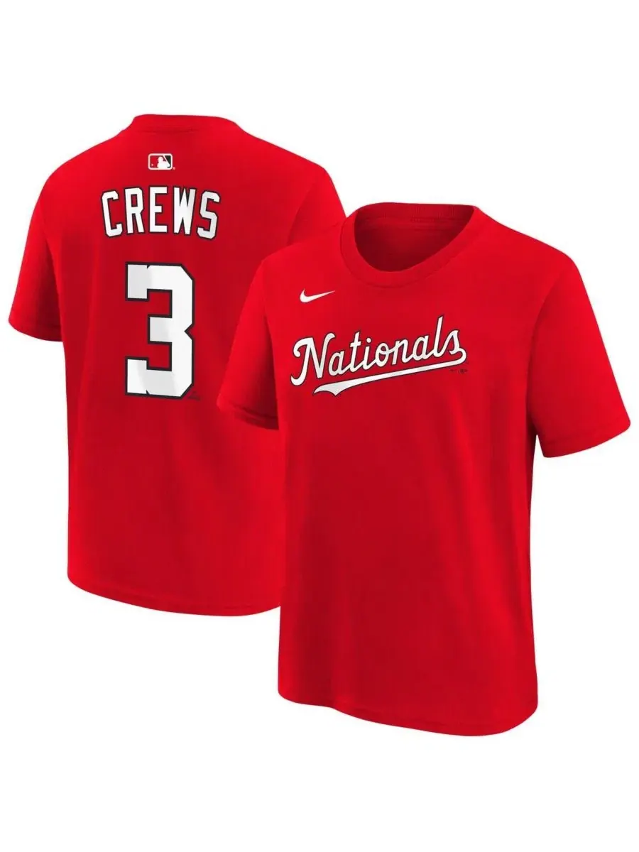 Футболка с именем и номером игрока Dylan Crews Washington Nationals Nike