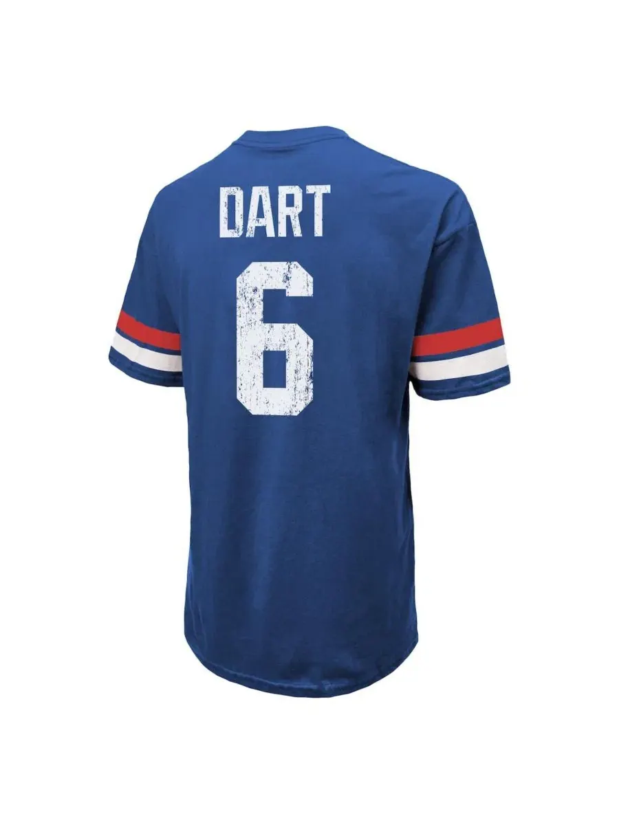Футболка оверсайз с принтом Jaxson Dart Royal New York Giants Majestic Threads — изображение 2 из 3, королевский