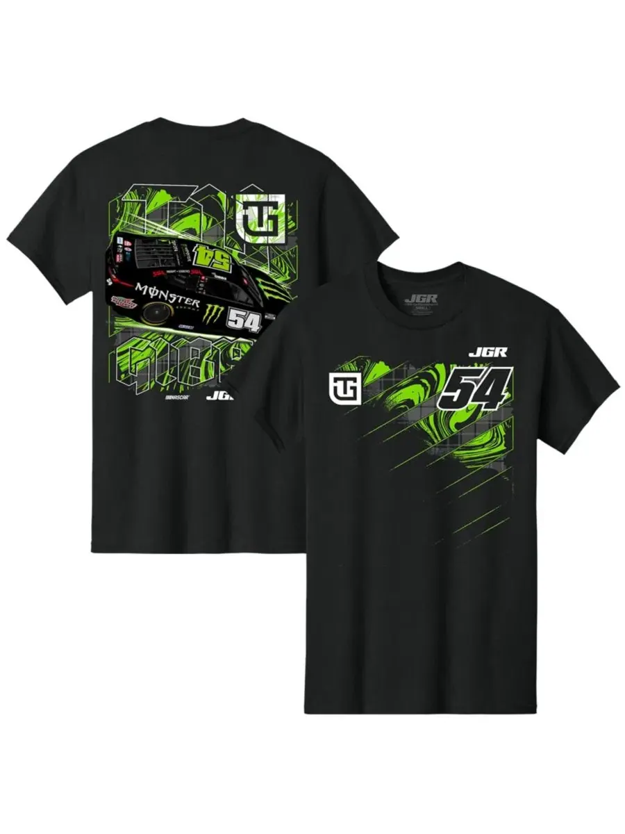 Футболка с принтом Ty Gibbs Monster Energy Joe Gibbs Racing Team Collection — черный