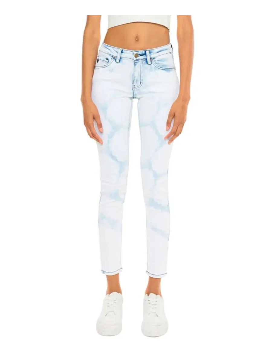 Джинсы скинни с завышенной талией, Ezra Mid Rise Super Skinny KanCan, Acid Wash