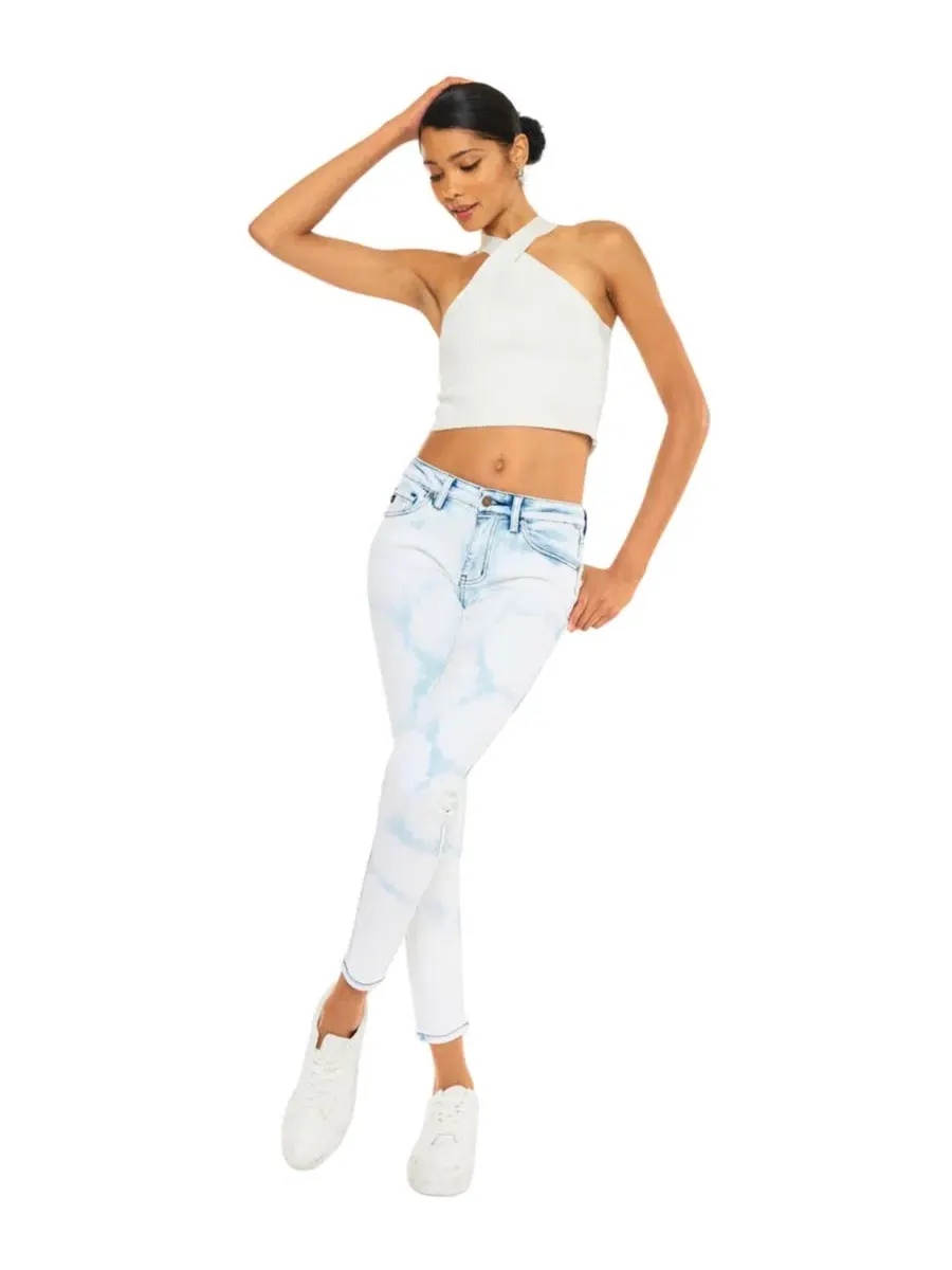 Джинсы скинни с завышенной талией, Ezra Mid Rise Super Skinny KanCan, Acid Wash — изображение 7 из 10