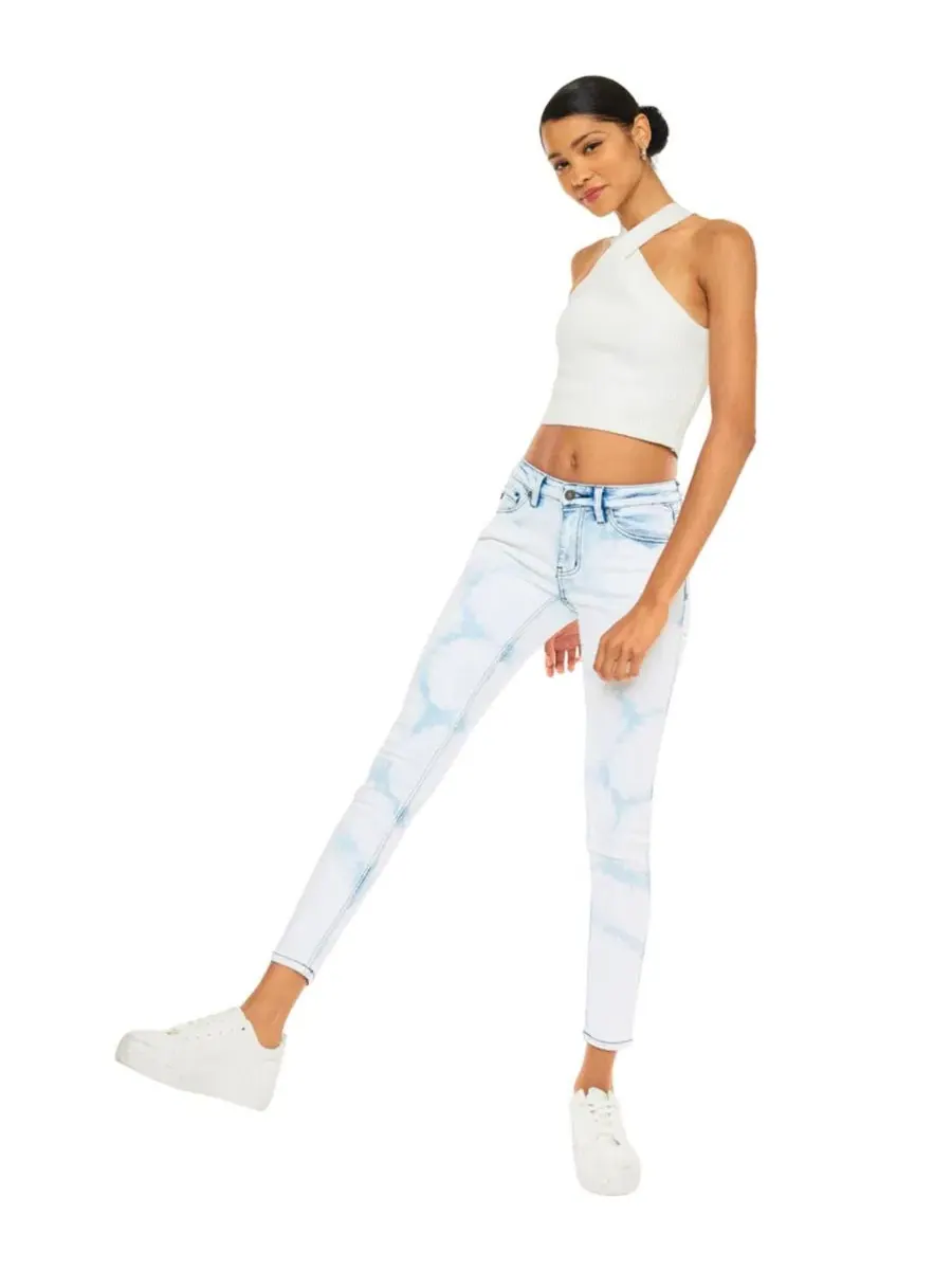 Джинсы скинни с завышенной талией, Ezra Mid Rise Super Skinny KanCan, Acid Wash — изображение 8 из 10