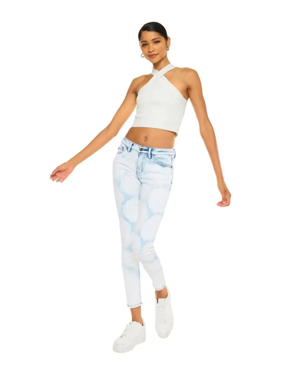 Джинсы скинни с завышенной талией, Ezra Mid Rise Super Skinny KanCan, Acid Wash — изображение 9 из 10