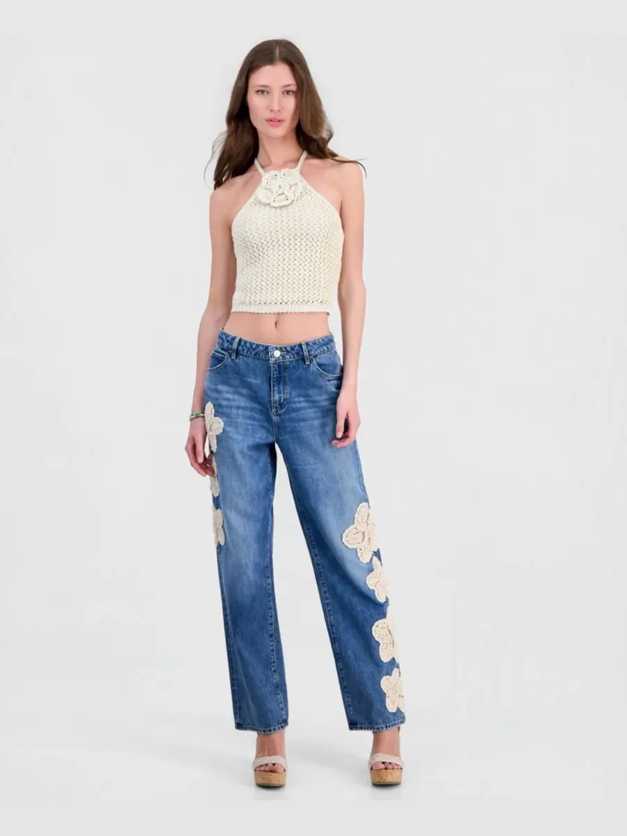 Джинсы прямого кроя с цветочной вышивкой Gaia GUESS, Bloomfield — изображение 7 из 9