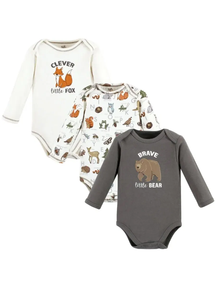 Комплект боди с длинным рукавом Boy Woodland Alphabet Touched by Nature, Boy Woodland Alphabet