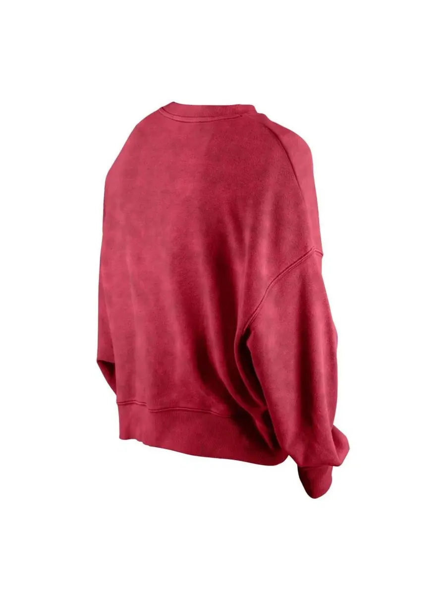 New Era Женская красная толстовка Miami Heat Hardwood Classics Enzyme Wash Oversized Boxy Pullover — изображение 2 из 3