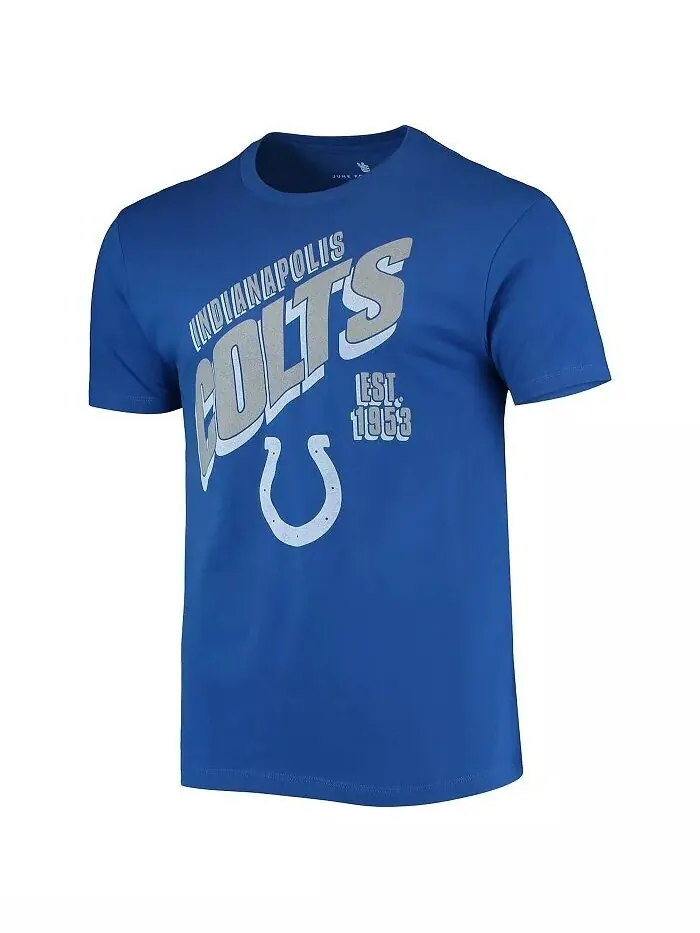 Мужская футболка Royal Indianapolis Colts с наклоном Junk Food — изображение 3 из 4