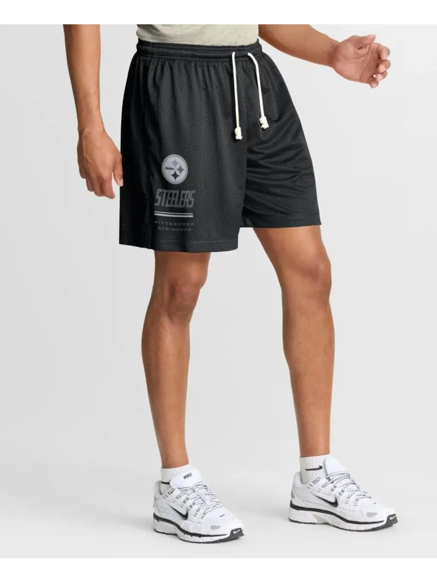 Шорты с изменяемым дизайном, с технологией Dri-FIT, Pittsburgh Steelers Nike — изображение 3 из 5, черный платиновый