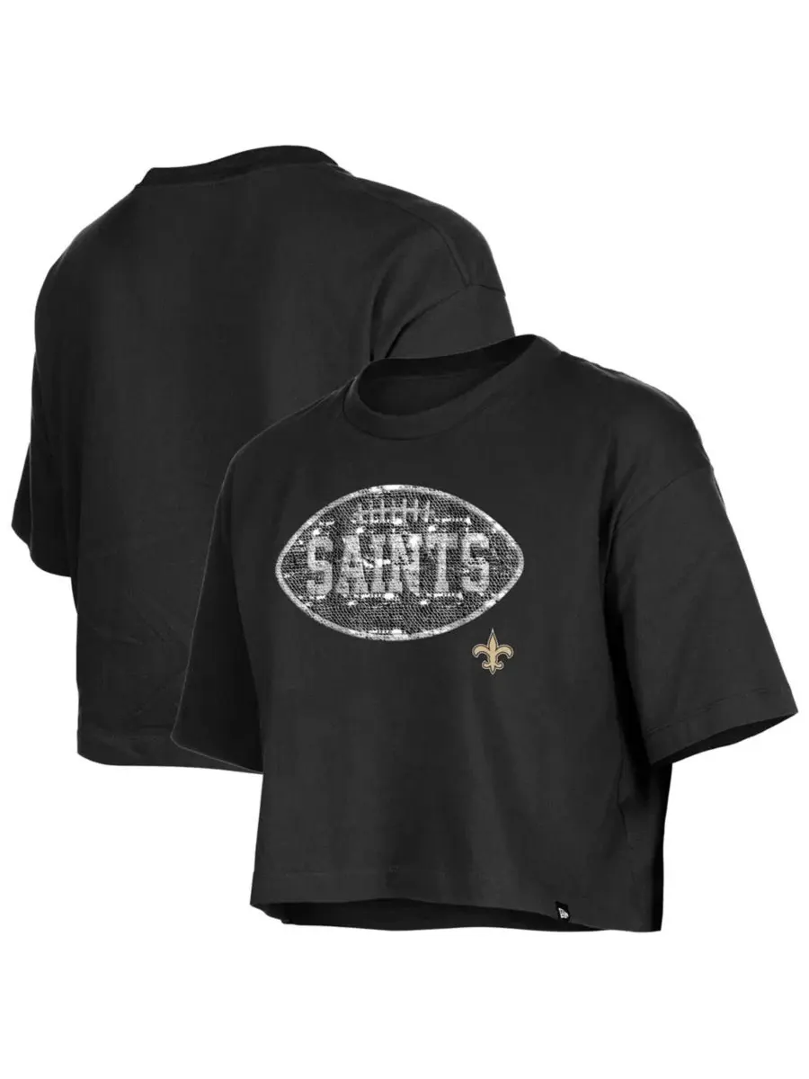 Футболка для девочек с переливающимся футбольным принтом New Orleans Saints New Era