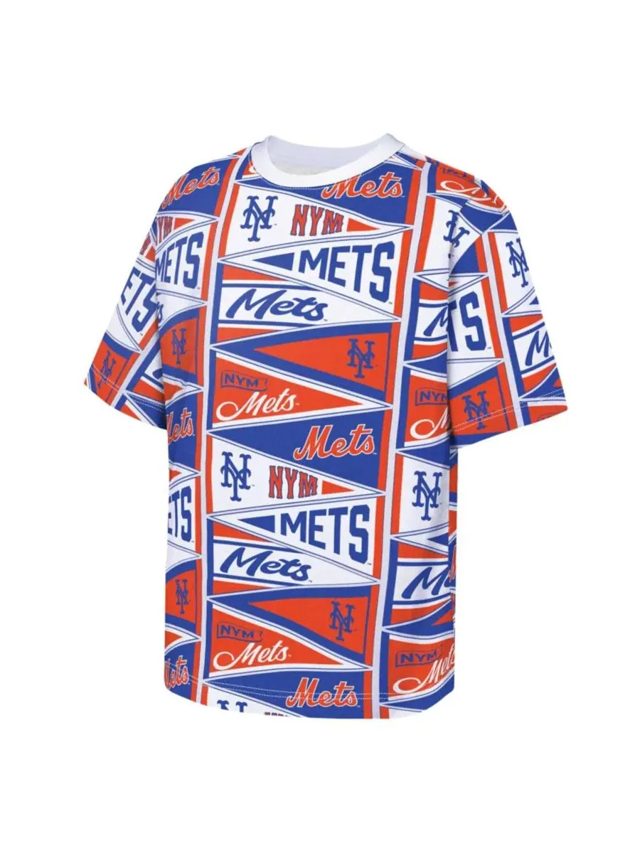 Футболка с принтом All-Over Pennant New York Mets Outerstuff — изображение 3 из 3, оранжевый