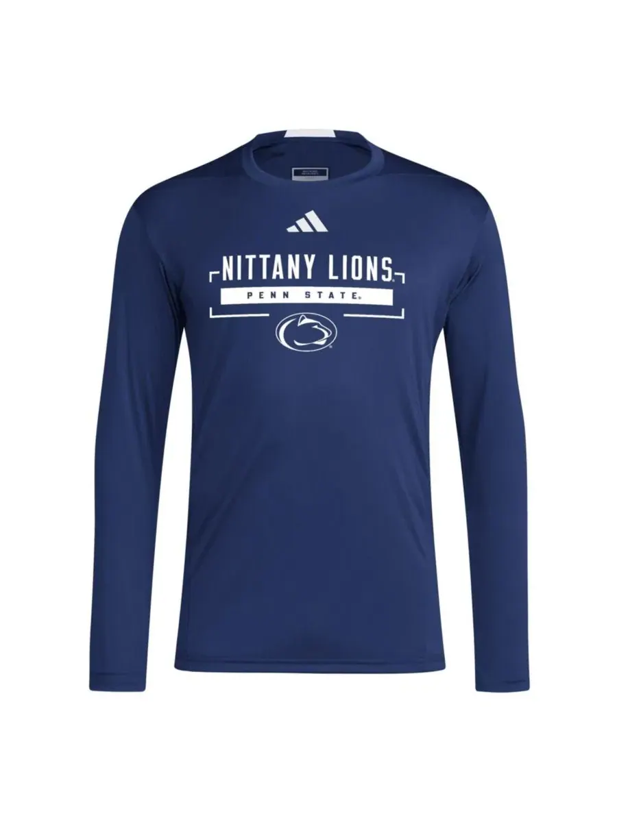 Футболка с длинным рукавом Penn State Nittany Lions D4T Long Sleeve T-Shirt adidas — изображение 2 из 3, темно-синий