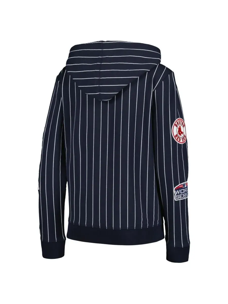 New Era Женская темно-синяя куртка Boston Red Sox в полоску, из смешанной ткани, на молнии — изображение 3 из 3, темно-синий