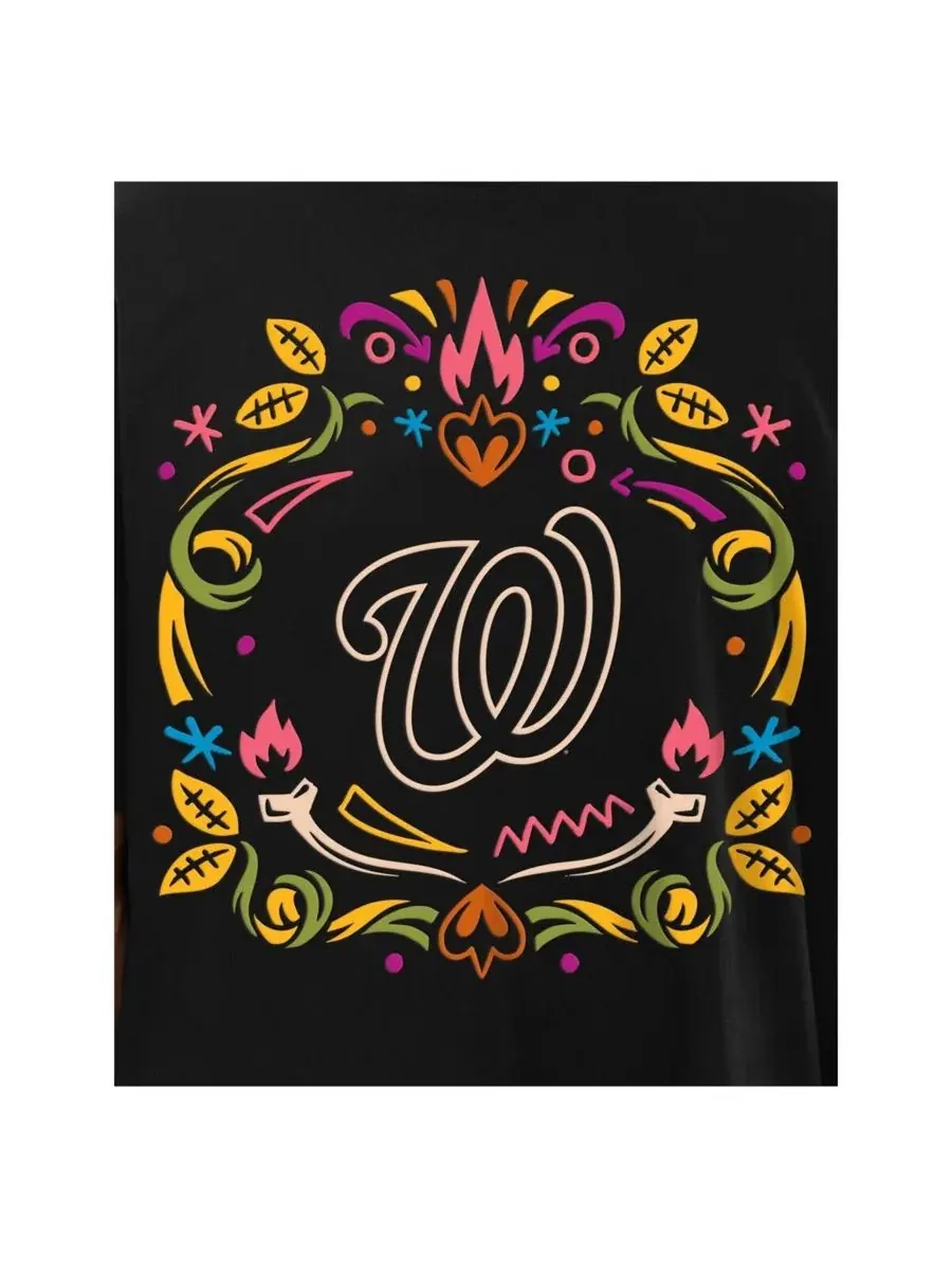 Футболка с принтом Día de los Muertos Washington Nationals New Era — изображение 4 из 4, черный