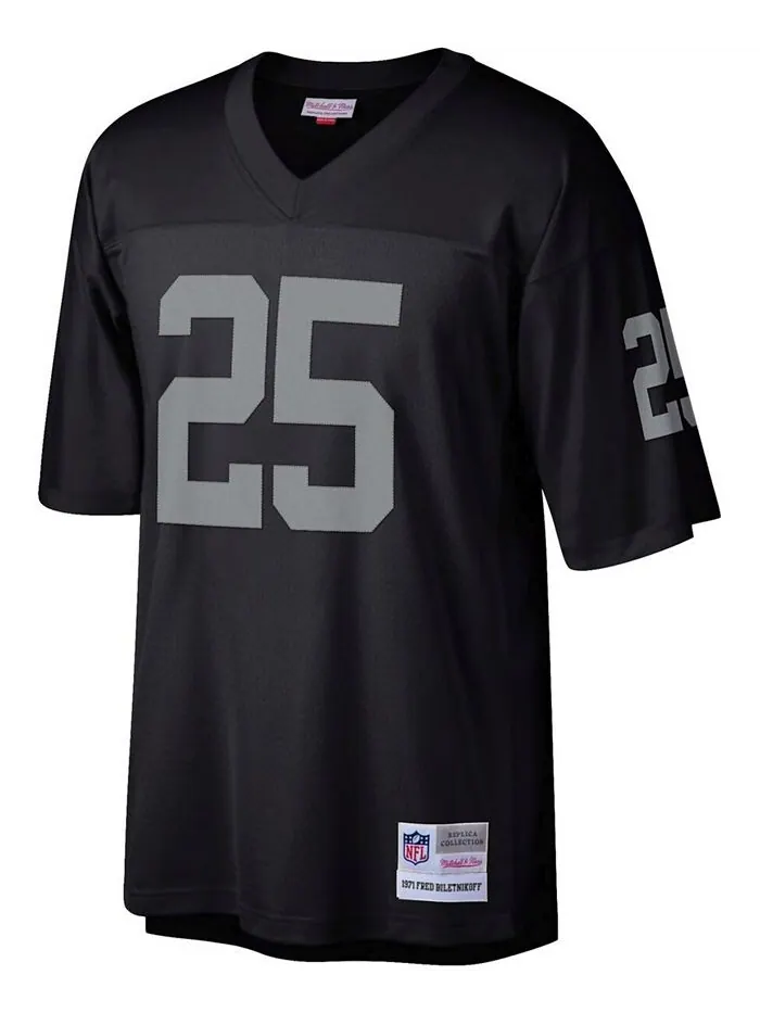 Мужская черная футболка Fred Biletnikoff Las Vegas Raiders Retired Player Legacy Replica Mitchell & — изображение 3 из 4