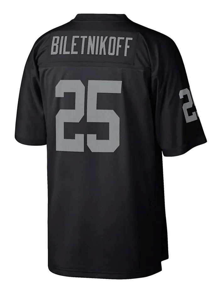 Мужская черная футболка Fred Biletnikoff Las Vegas Raiders Retired Player Legacy Replica Mitchell & — изображение 4 из 4
