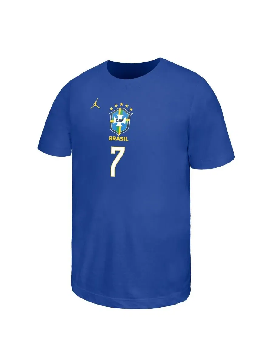 Футболка с именем и номером Vini Jr. Royal Brazil National Team Name & Number Jordan — изображение 2 из 3, королевский