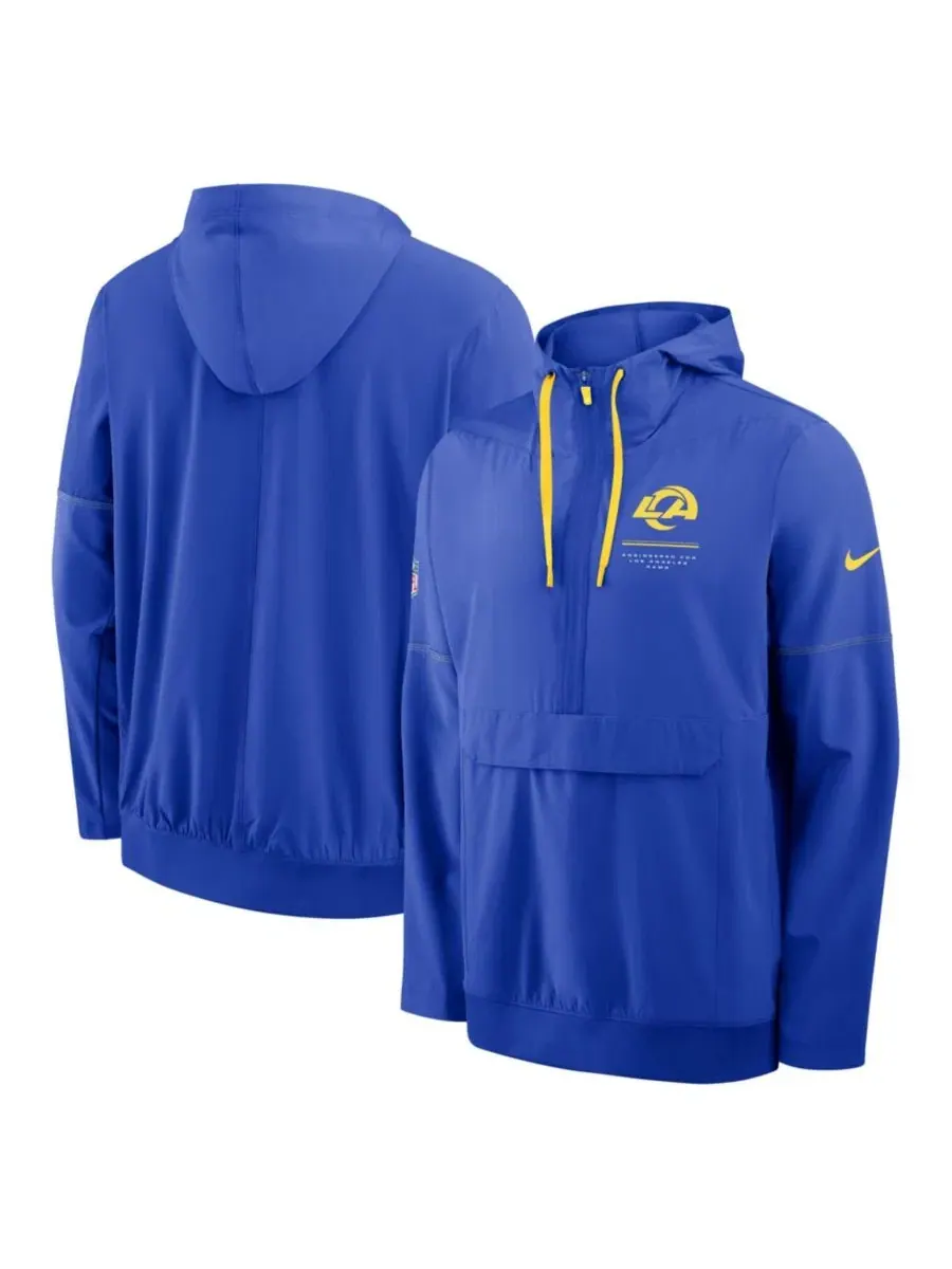 Ветровка с капюшоном Los Angeles Rams Sideline Anorak Half-Zip Nike