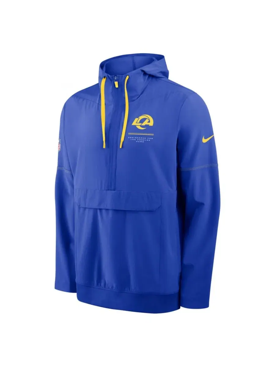 Ветровка с капюшоном Los Angeles Rams Sideline Anorak Half-Zip Nike — изображение 2 из 3, королевский