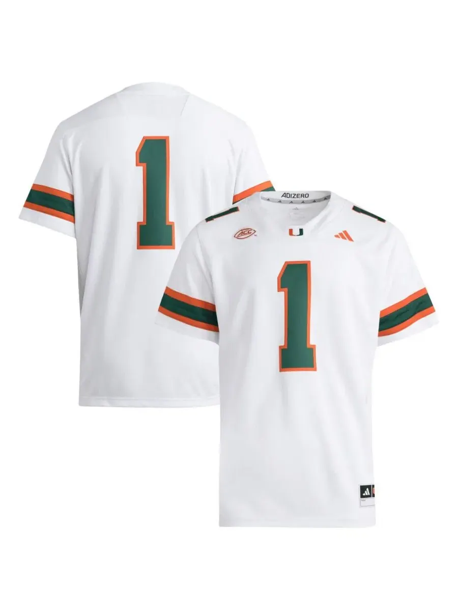 Футболка с v-образным вырезом Miami Hurricanes Premier Jersey adidas