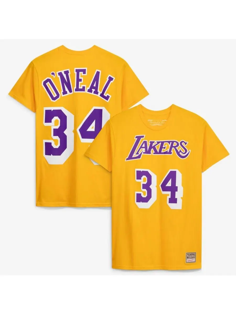 Футболка с именем и номером Shaquille O'Neal Los Angeles Lakers Hardwood Classics Mitchell & Ness