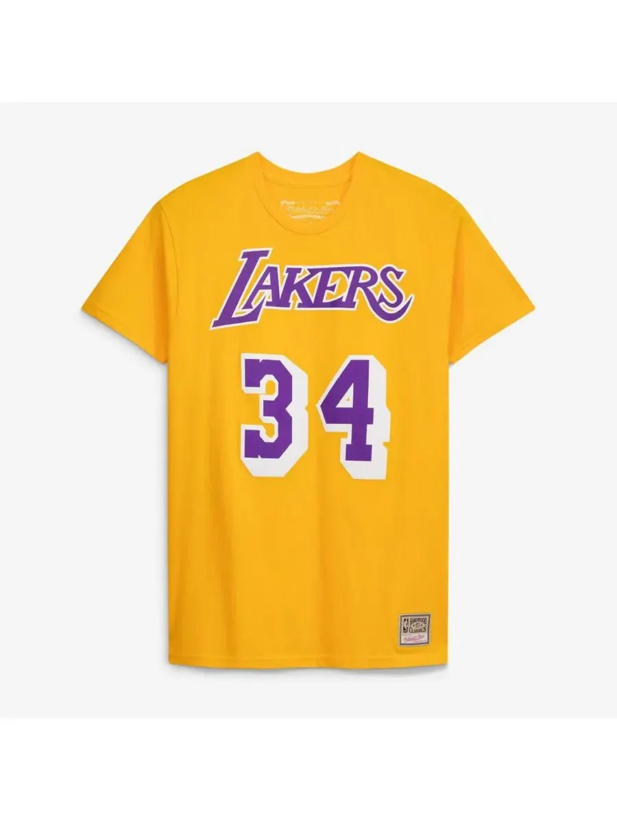 Футболка с именем и номером Shaquille O'Neal Los Angeles Lakers Hardwood Classics Mitchell & Ness — изображение 2 из 3