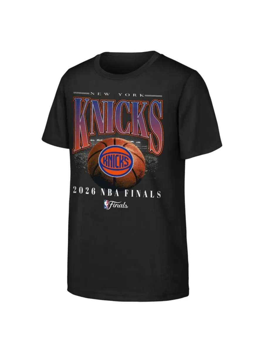 Футболка с принтом New York Knicks 2026 NBA Finals Bold Outerstuff — изображение 2 из 3, черный