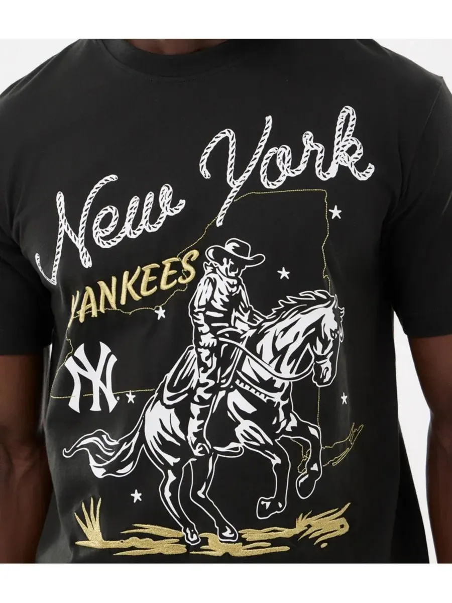 Футболка с принтом New York Yankees New Era — изображение 3 из 5, черный