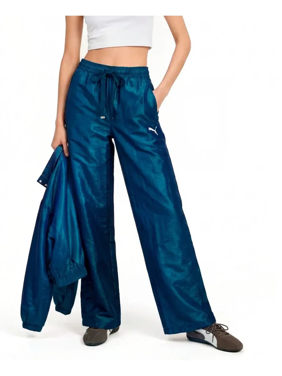 Широкие брюки из ткани с водоотталкивающей пропиткой Her Pearlized Puma, Midnight Petrol