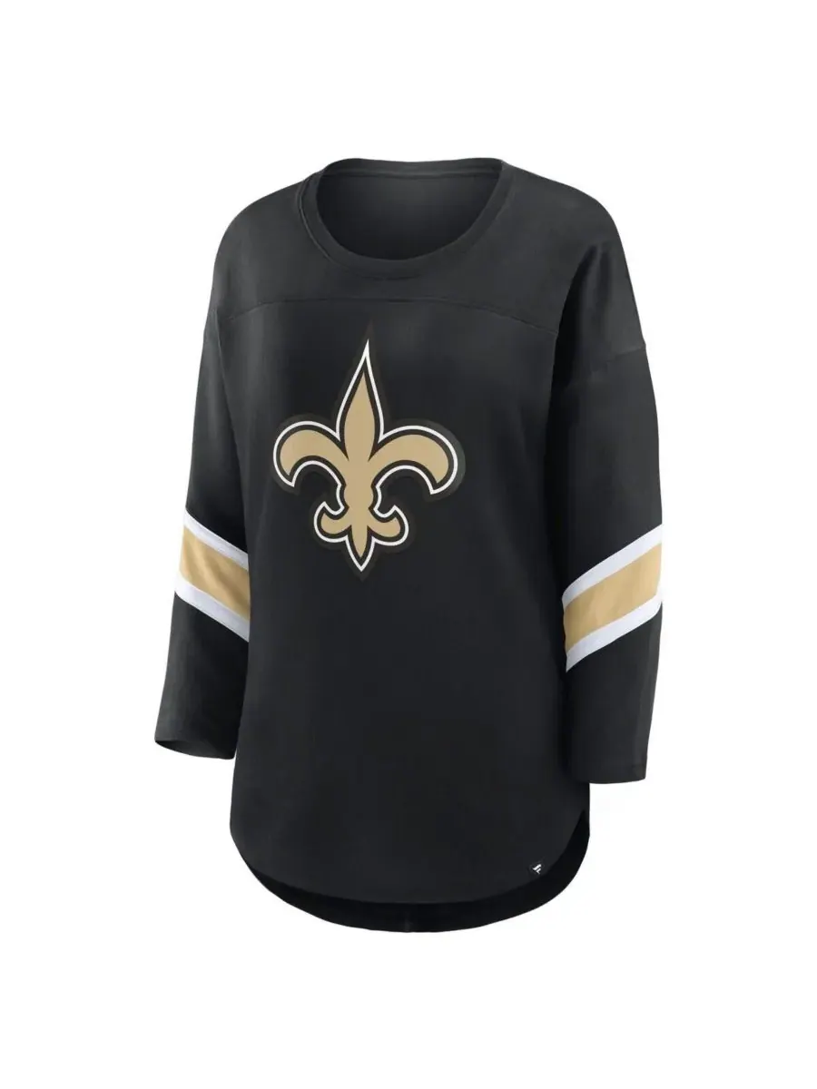 Fanatics Женская черная футболка больших размеров New Orleans Saints Redzone с рукавами 3/4 и — изображение 3 из 3, черный