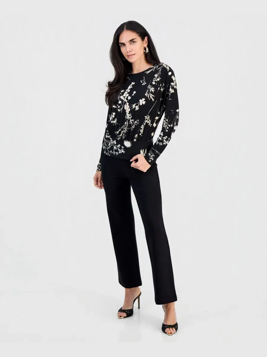 Блуза с принтом, с длинным рукавом I.N.C. International Concepts, Johanna Bouquet — изображение 4 из 6