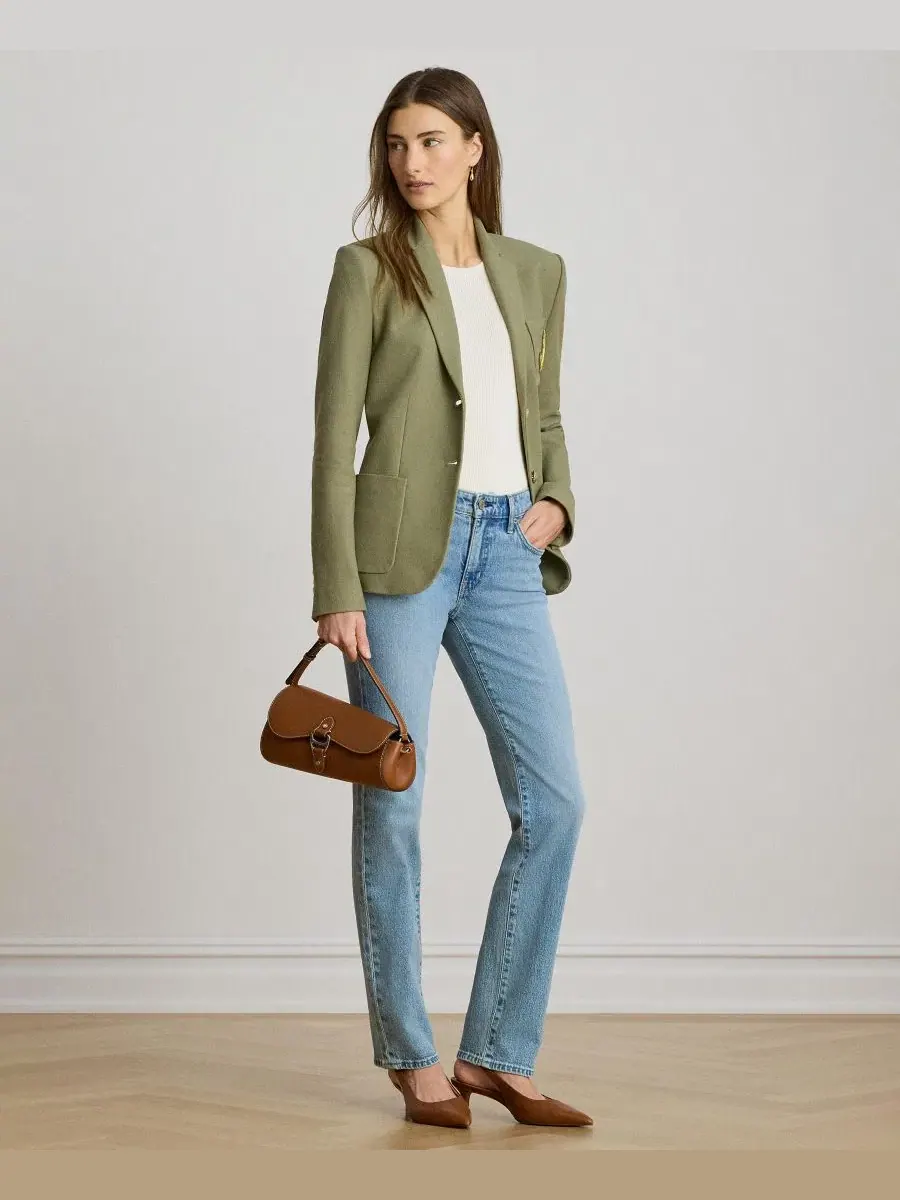 Женские джинсы прямого кроя со средней посадкой, скинни-фит Lauren Ralph Lauren, Alicia Wash — изображение 2 из 6