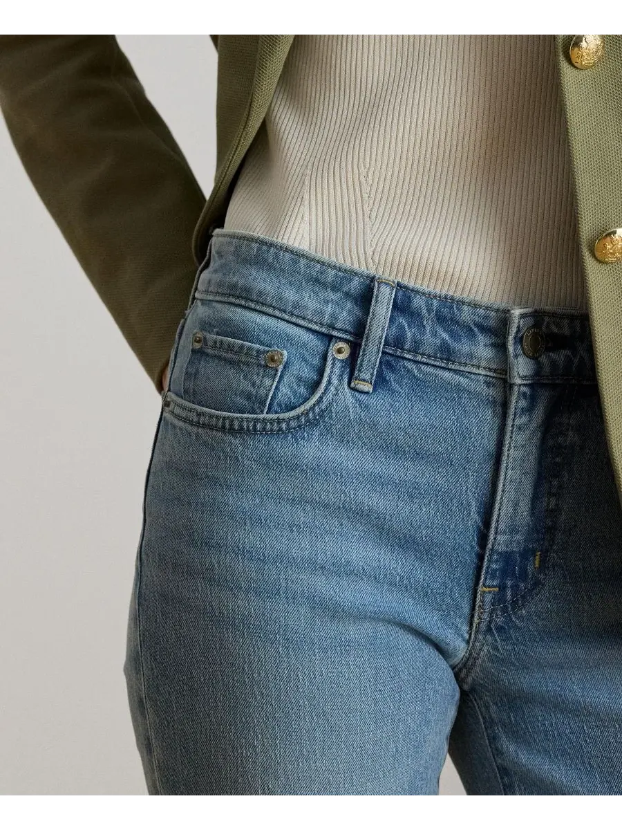 Женские джинсы прямого кроя со средней посадкой, скинни-фит Lauren Ralph Lauren, Alicia Wash — изображение 5 из 6