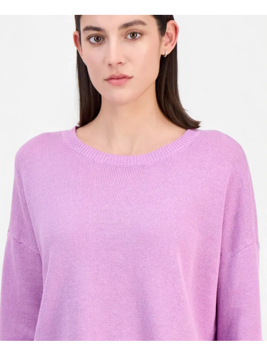 Женский свободный свитер из льна и хлопка Eileen Fisher, Bright Aster — изображение 2 из 4