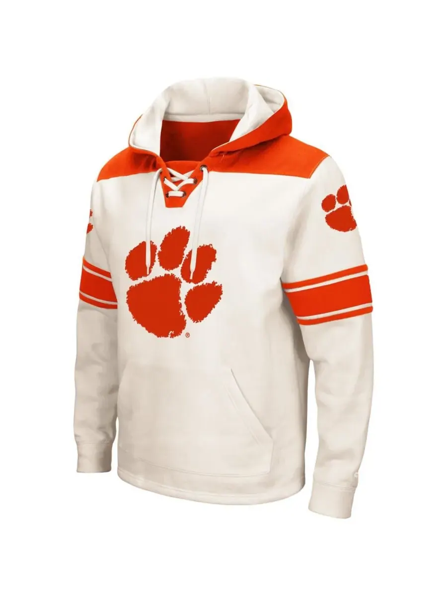 Мужская толстовка на шнуровке Clemson Tigers 2.0 Colosseum — изображение 2 из 4, бежевый
