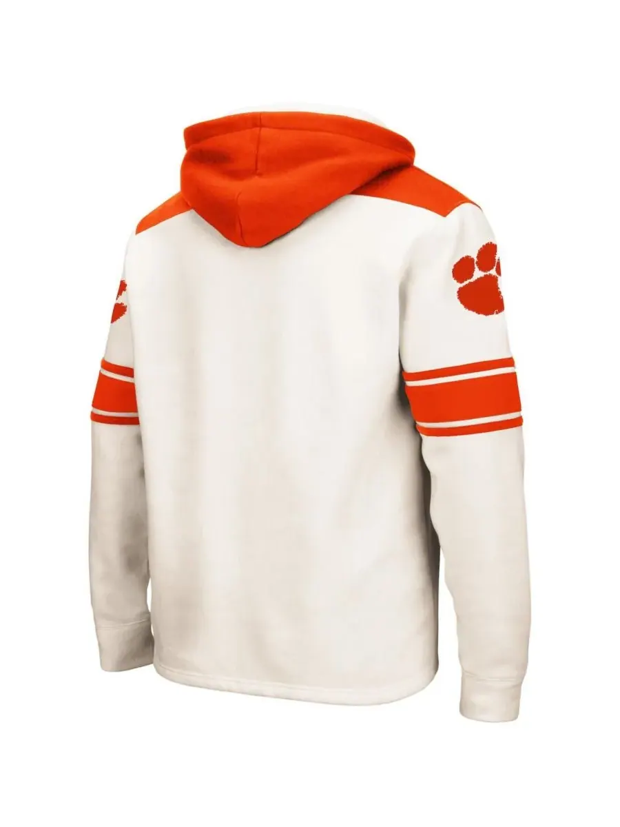 Мужская толстовка на шнуровке Clemson Tigers 2.0 Colosseum — изображение 3 из 4, бежевый