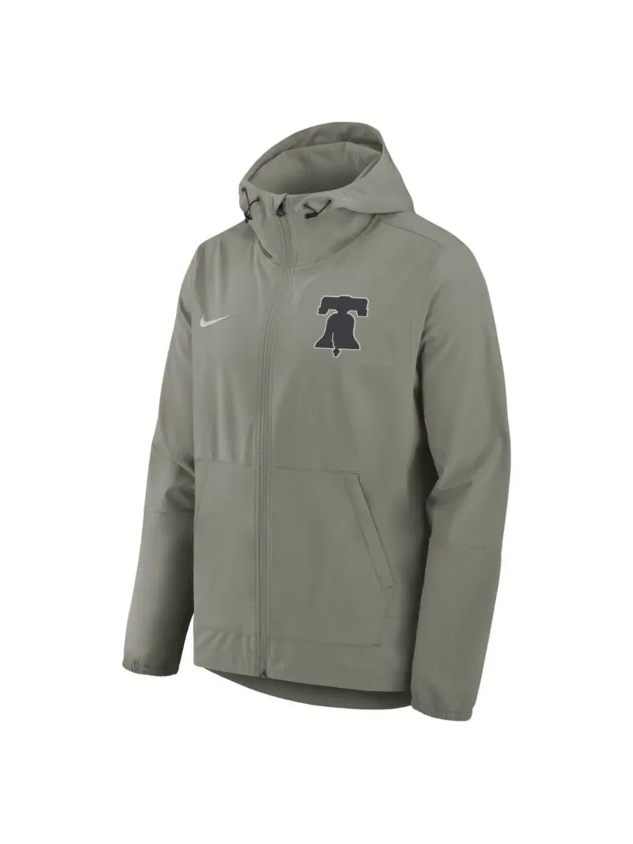 Куртка-ветровка с капюшоном Philadelphia Phillies Unlimited Packable Nike — изображение 2 из 3, оливковый