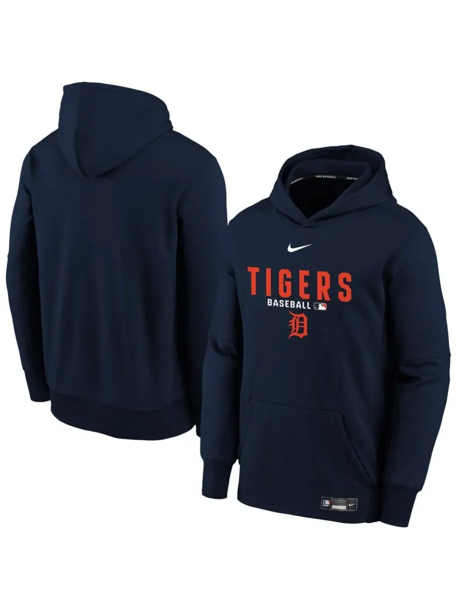 Худи Nike с капюшоном, флисовое, с принтом Detroit Tigers