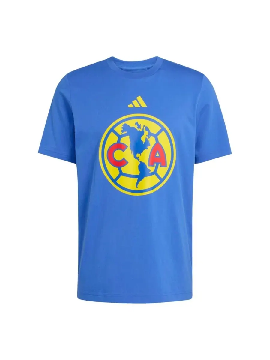 Футболка с принтом Club America DNA Alphaskin adidas — изображение 3 из 5, синий
