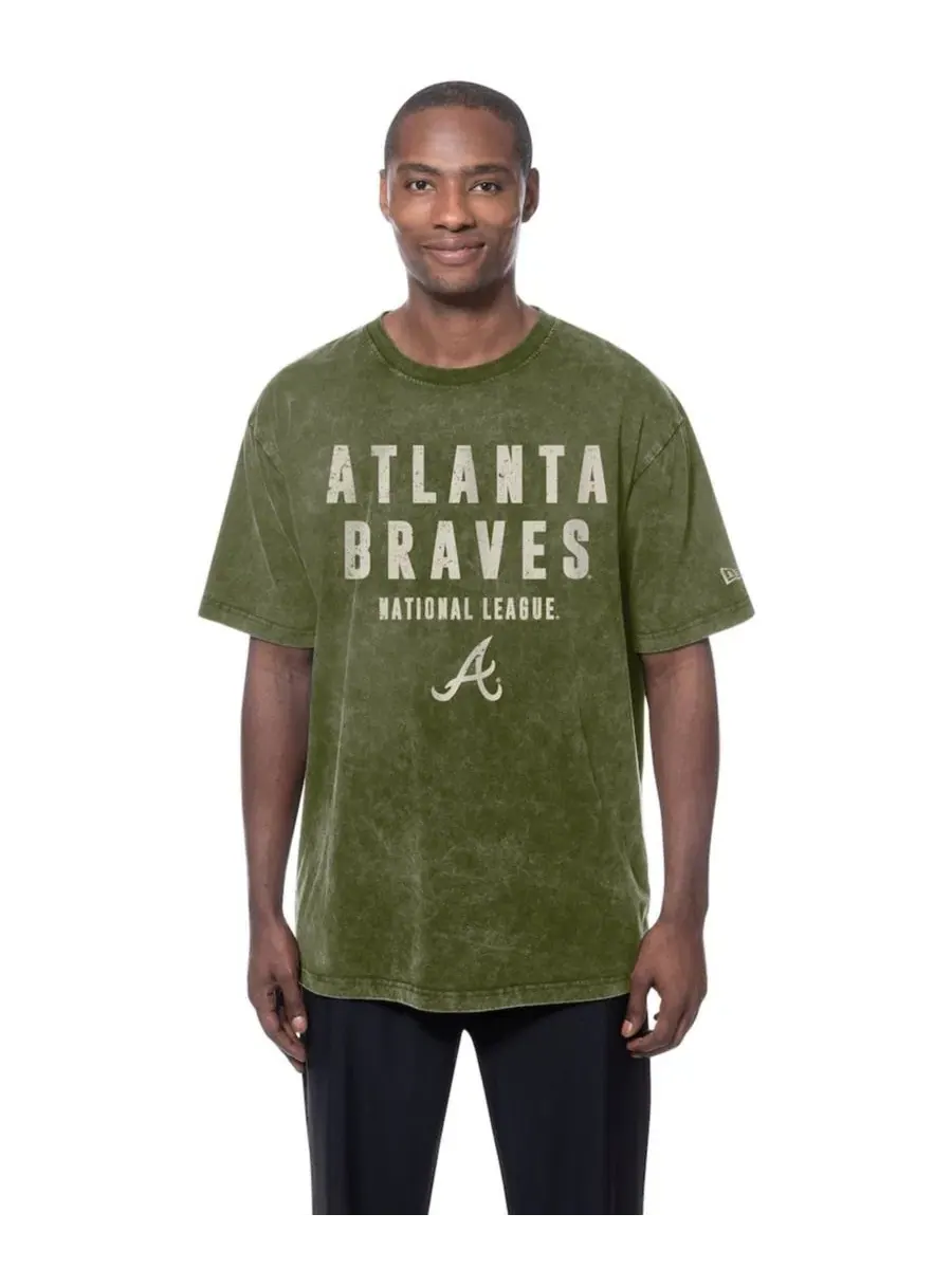 Футболка с принтом Atlanta Braves 2026 Armed Forces Day New Era