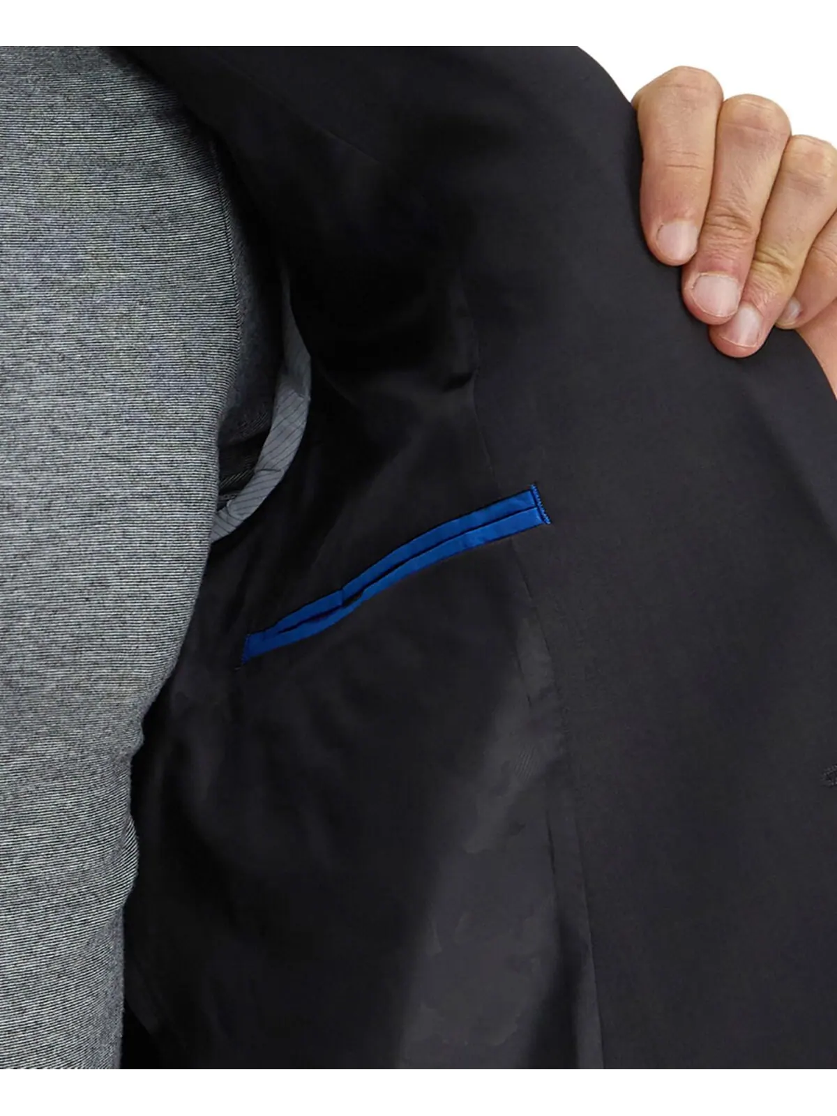 Мужское пальто приталенного кроя Smart Wash Tech Suit Haggar — изображение 4 из 4, темно-серый