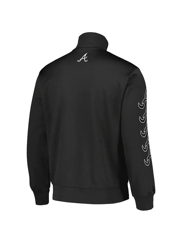 Мужская черная бейсбольная куртка Atlanta Braves Pitcher на молнии PLEASURES — изображение 2 из 3