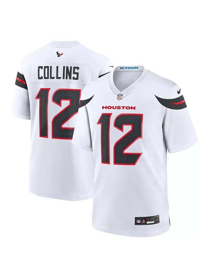 Мужская игровая футболка Nico Collins белая Houston Texans Nike