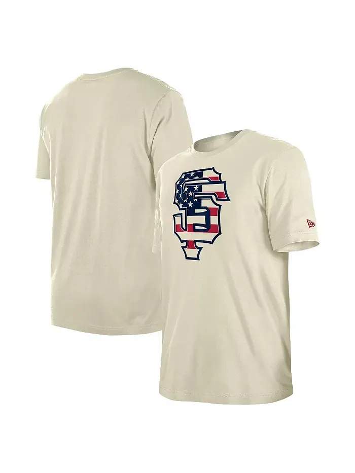 Мужская футболка San Francisco Americana Flag Fill кремового цвета New Era