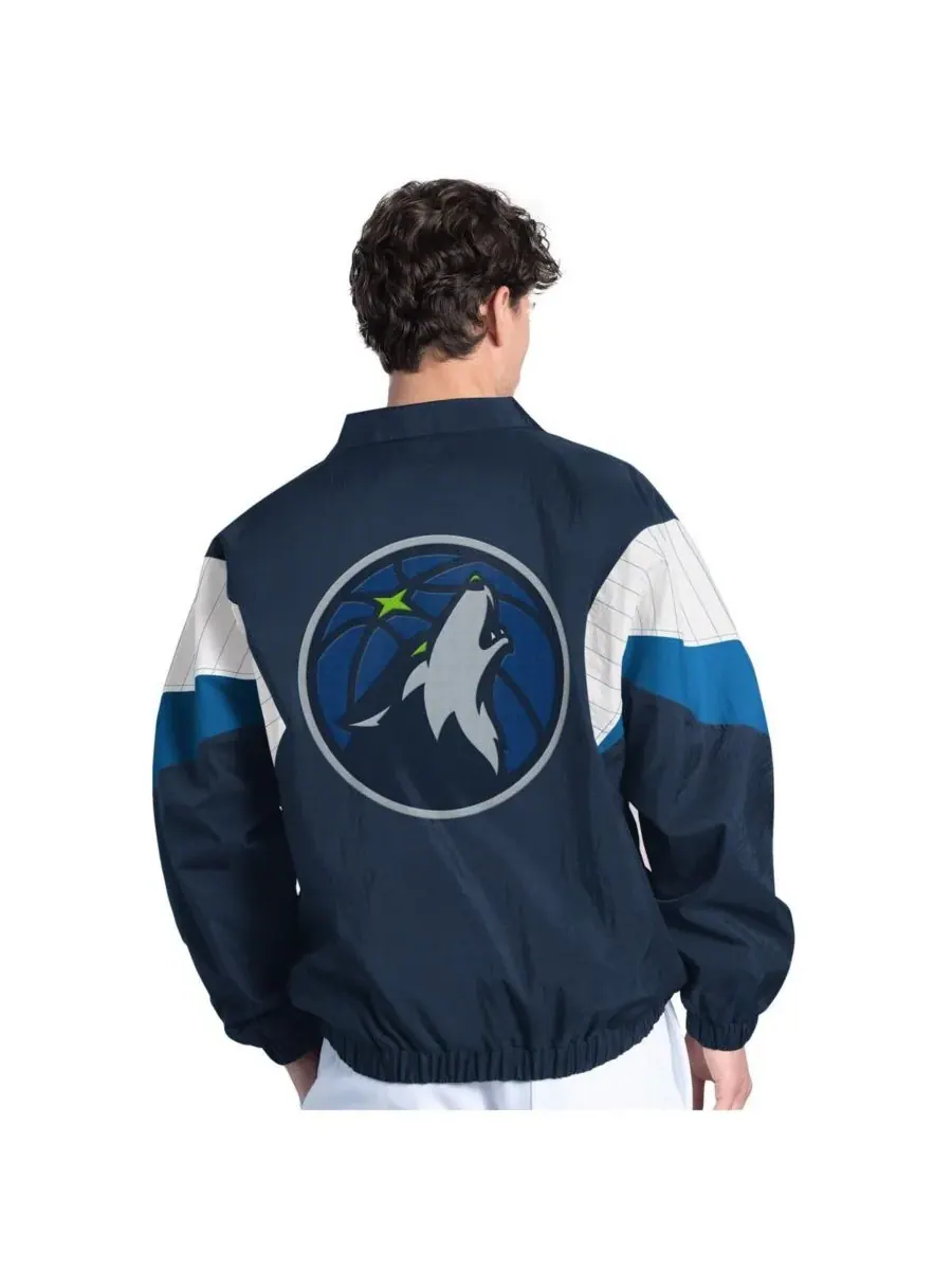 Starter Мужская темно-синяя куртка на молнии с символикой команды Minnesota Timberwolves Yard Line — изображение 2 из 2