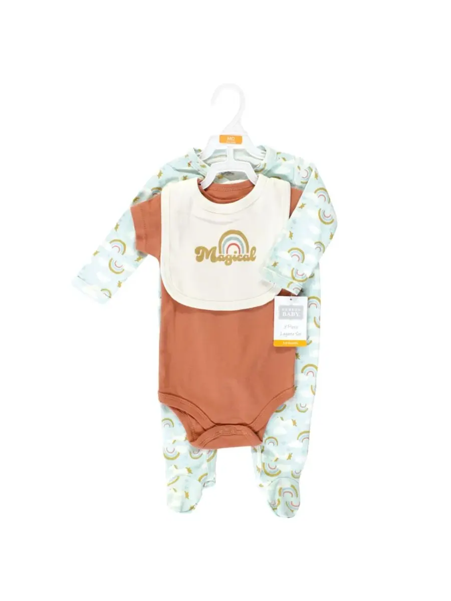 Хлопковый комплект для сна и игр: боди и нагрудник-бандана Hudson Baby, Magical Rainbow — изображение 2 из 4