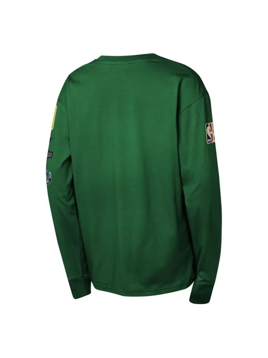 Mitchell & Ness Футболка с длинным рукавом "Охотничий зеленый" с символикой команды "Милуоки Бакс" — изображение 3 из 3