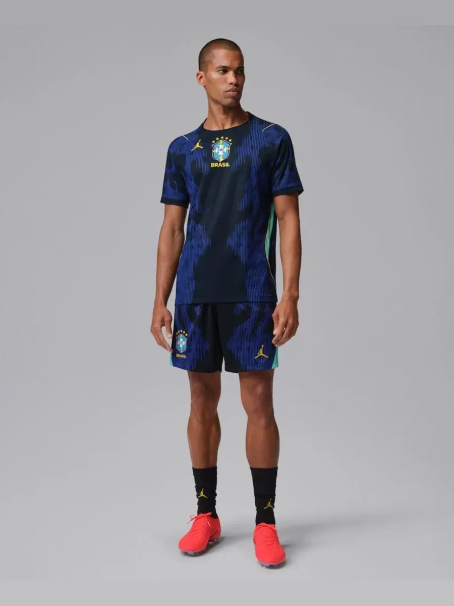 Мужские синие шорты сборной Бразилии по футболу Stadium Dri-FIT, реплика, для стадиона Jordan — изображение 4 из 4, синий