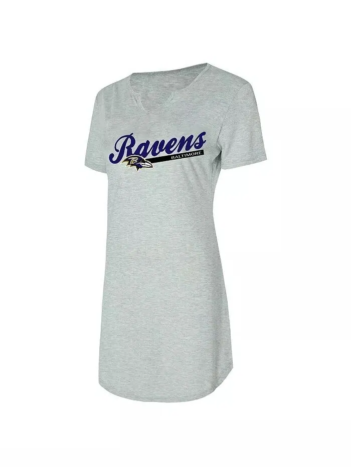 Женская серая трикотажная ночная рубашка Baltimore Ravens Petition Concepts Sport — изображение 2 из 3