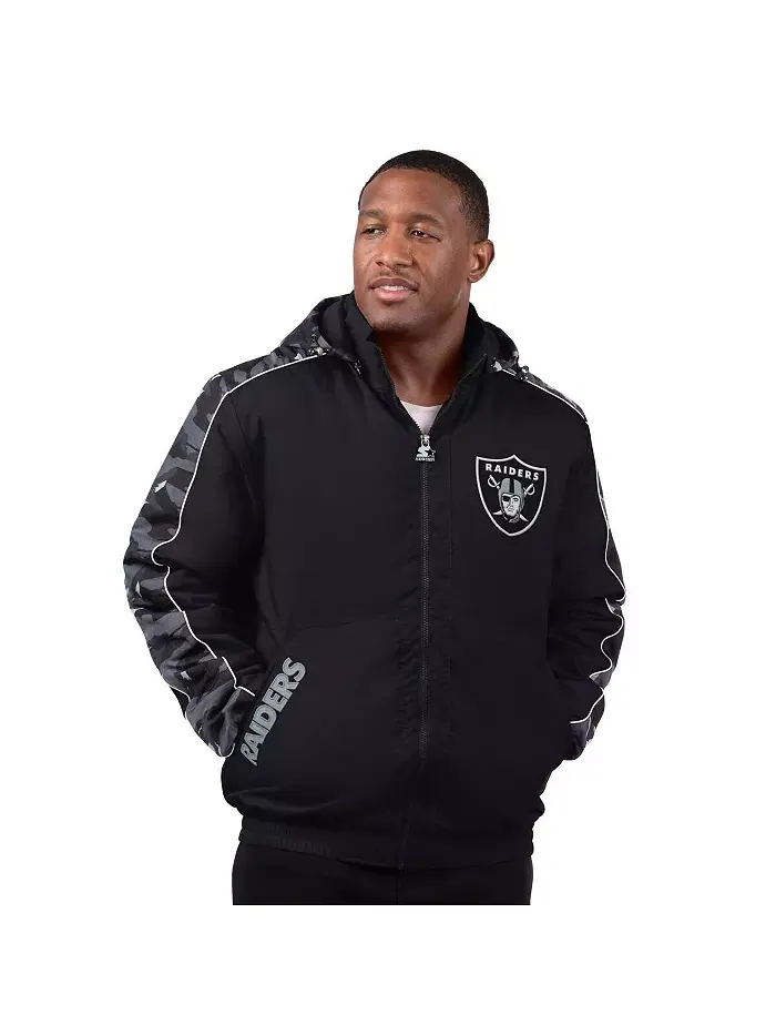 Мужская черная куртка на молнии Las Vegas Raiders Thursday Night Gridiron Starter